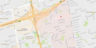 Mappa di Lorenzo Manor quartiere di Toronto