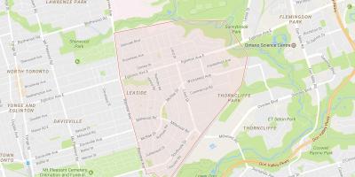 Mappa di Leaside quartiere di Toronto