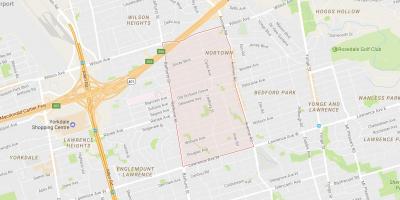 Mappa di Ledbury Park nel quartiere di Toronto