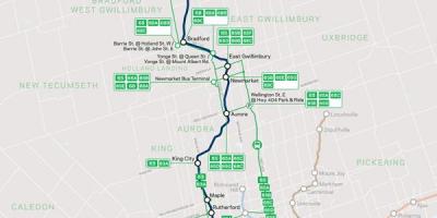 Mappa della linea di Barrie Go Transit