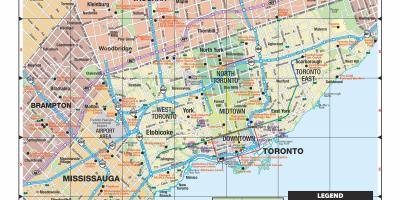 Mappa della greater Toronto area