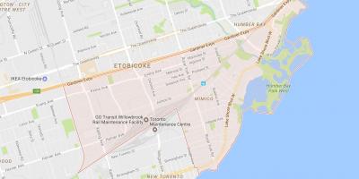 Mappa di Mimico quartiere di Toronto
