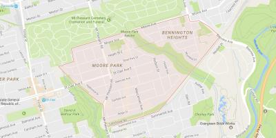 Mappa di Moore Park nel quartiere di Toronto
