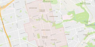 Mappa di Nord quartiere di Toronto