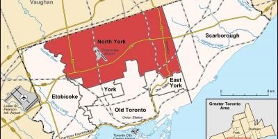 Mappa di North York, Toronto