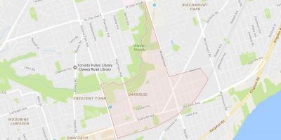 Mappa di Oakridge quartiere di Toronto