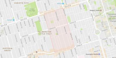 Mappa di Palmerston quartiere di Toronto