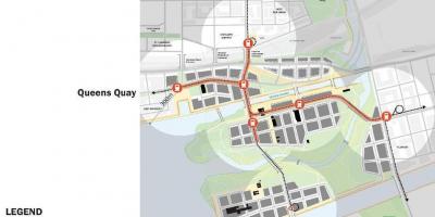 Mappa di Projets Orientale Lungomare Est Bayfront Toronto