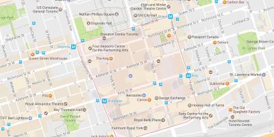 Mappa del Quartiere Finanziario, quartiere di Toronto