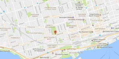 Mappa di Queen Street West della città di Toronto