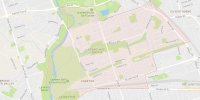 Mappa di Rockcliffe–Smythe quartiere di Toronto