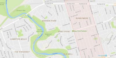 Mappa di Runnymede quartiere di Toronto