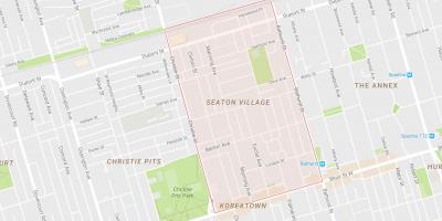 Mappa di Seaton Villaggio quartiere di Toronto