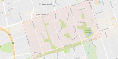 Mappa di Steeles quartiere di Toronto