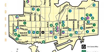 Mappa di strutture ricreative Toronto