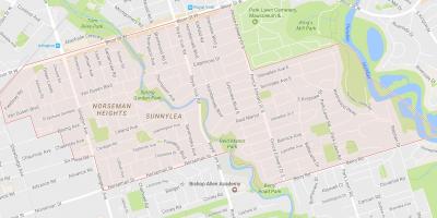 Mappa di Sunnylea di vicinato di vicinato Toronto