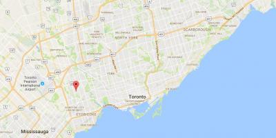 Mappa di Thorncrest Villaggio del distretto di Toronto