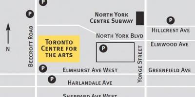 Mappa di Toronto centre for the arts