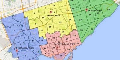 Mappa di Toronto, Città di Confine