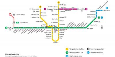 Mappa di Toronto TTC metropolitana