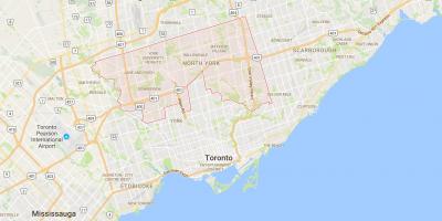Mappa di Toronto Uptown district di Toronto