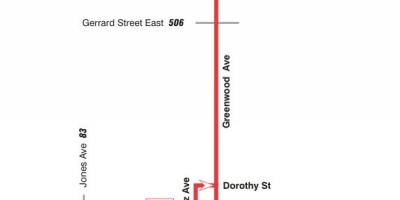 Mappa di TTC 31 Greenwood autobus Toronto