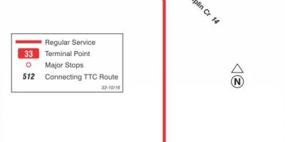 Mappa di TTC 33 Forest Hill autobus Toronto