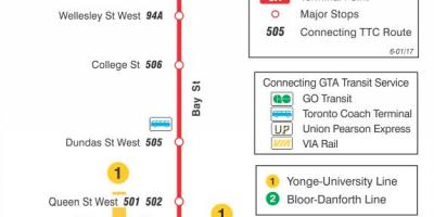 Mappa di TTC 6 Bay bus a Toronto