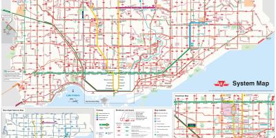 Mappa di TTC linee di autobus