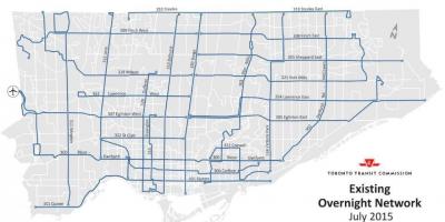 Mappa di TTC notte di rete a bus