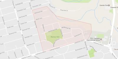 Mappa di Wanless Park nel quartiere di Toronto