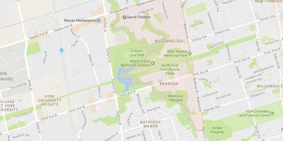 Mappa di Westminster–Branson quartiere di Toronto