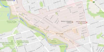 Mappa di Weston quartiere di Toronto