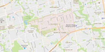 Mappa di Willowdale quartiere di Toronto