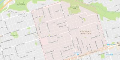 Mappa di Woodbine Heights, quartiere di Toronto