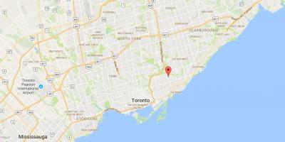 Mappa di Woodbine Heightsdistrict Toronto